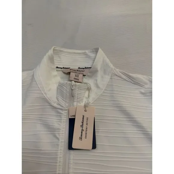 NWT Tommy Bahama Womens Golf Half Zip Performance LS WHITE Jacket UPF50 MEDIUM - Picture 4 of 13